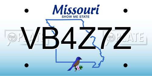 VB4Z7Z Missouri License Plate