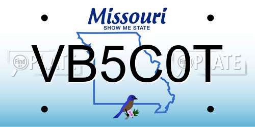 VB5C0T Missouri License Plate