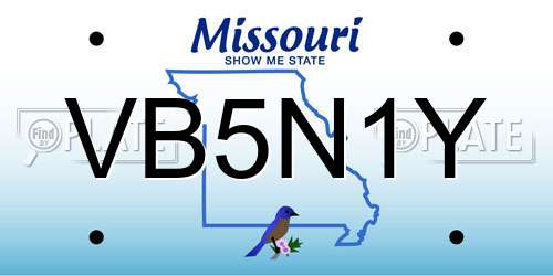 VB5N1Y Missouri License Plate