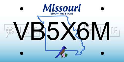VB5X6M Missouri License Plate