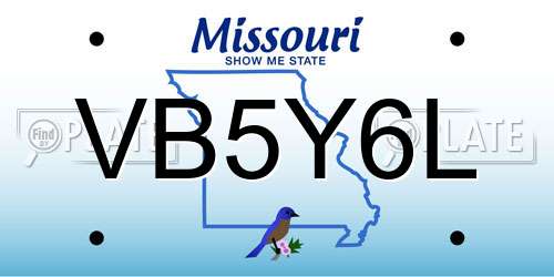 VB5Y6L Missouri License Plate