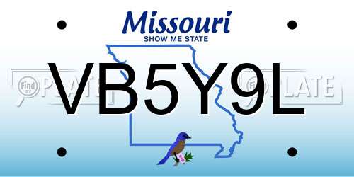 VB5Y9L Missouri License Plate