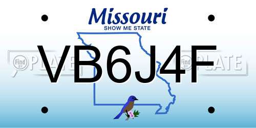VB6J4F Missouri License Plate