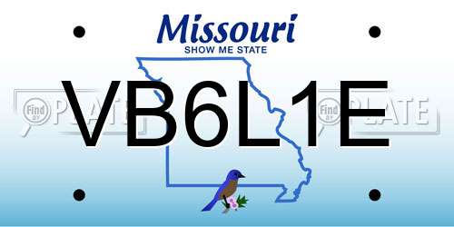 VB6L1E Missouri License Plate
