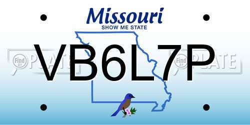 VB6L7P Missouri License Plate