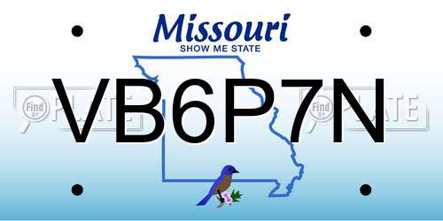 VB6P7N Missouri License Plate