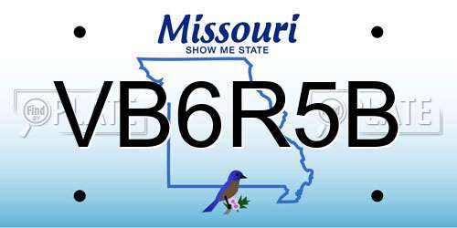 VB6R5B Missouri License Plate