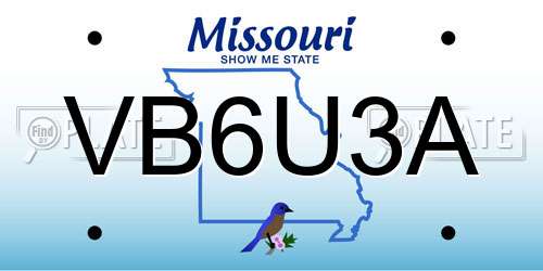 VB6U3A Missouri License Plate