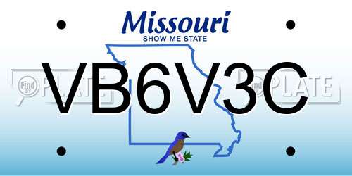 VB6V3C Missouri License Plate