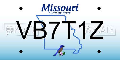 VB7T1Z Missouri License Plate
