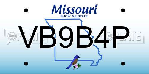 VB9B4P Missouri License Plate