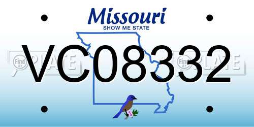 VC08332 Missouri License Plate