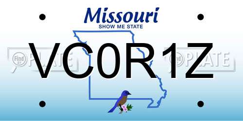 VC0R1Z Missouri License Plate