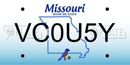 VC0U5Y Missouri License Plate