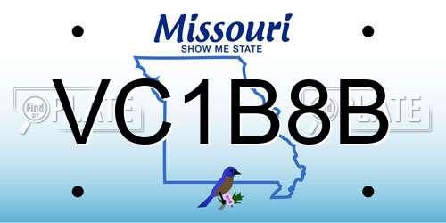 VC1B8B Missouri License Plate