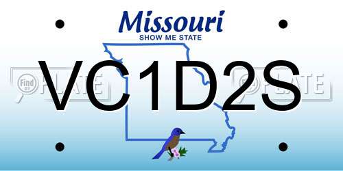 VC1D2S Missouri License Plate