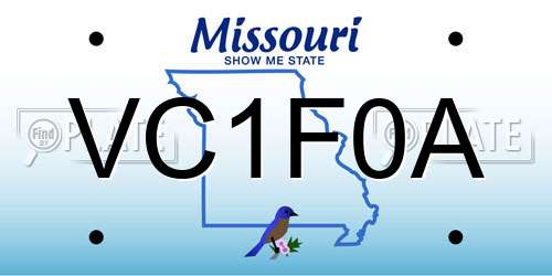 VC1F0A Missouri License Plate