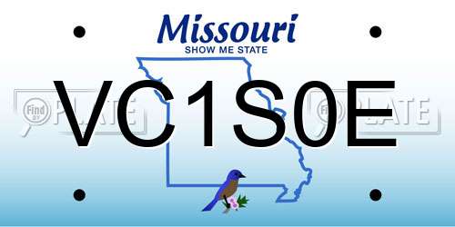 VC1S0E Missouri License Plate
