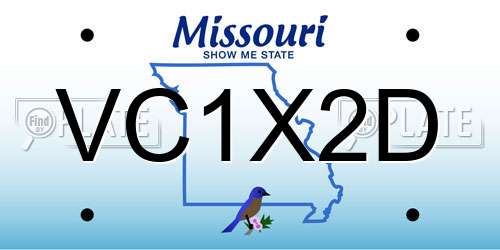 VC1X2D Missouri License Plate