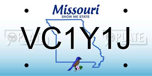 VC1Y1J Missouri License Plate