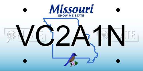 VC2A1N Missouri License Plate