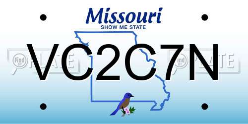 VC2C7N Missouri License Plate
