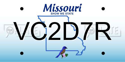 VC2D7R Missouri License Plate