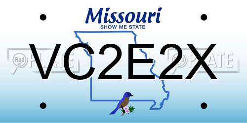VC2E2X Missouri License Plate