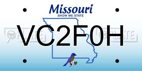 VC2F0H Missouri License Plate