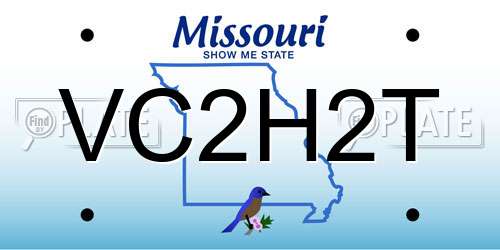 VC2H2T Missouri License Plate