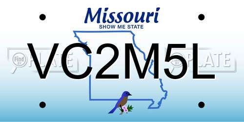 VC2M5L Missouri License Plate