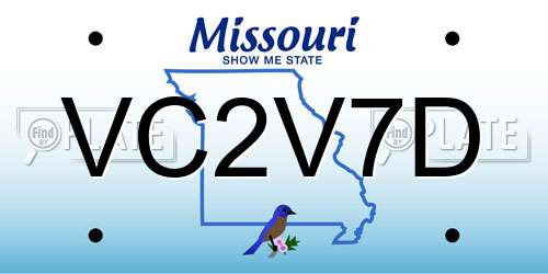 VC2V7D Missouri License Plate