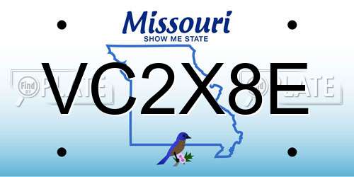 VC2X8E Missouri License Plate