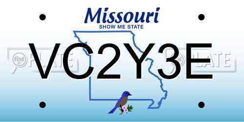 VC2Y3E Missouri License Plate