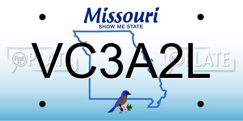 VC3A2L Missouri License Plate