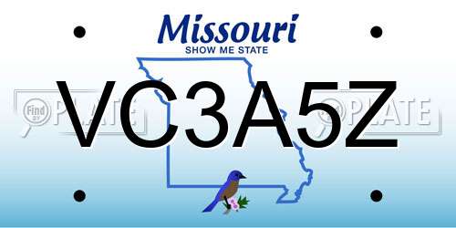 VC3A5Z Missouri License Plate