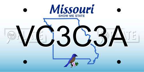 VC3C3A Missouri License Plate