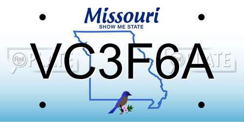 VC3F6A Missouri License Plate