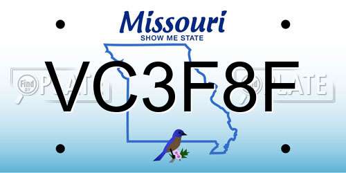 VC3F8F Missouri License Plate