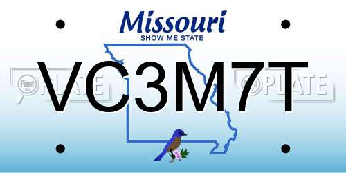 VC3M7T Missouri License Plate