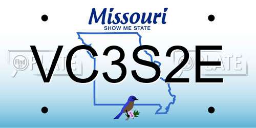 VC3S2E Missouri License Plate