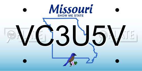 VC3U5V Missouri License Plate