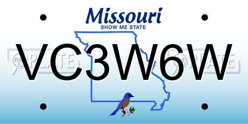 VC3W6W Missouri License Plate