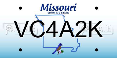 VC4A2K Missouri License Plate