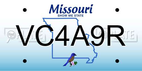 VC4A9R Missouri License Plate