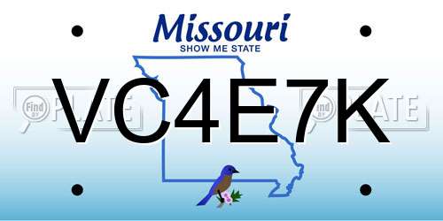VC4E7K Missouri License Plate