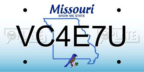 VC4E7U Missouri License Plate