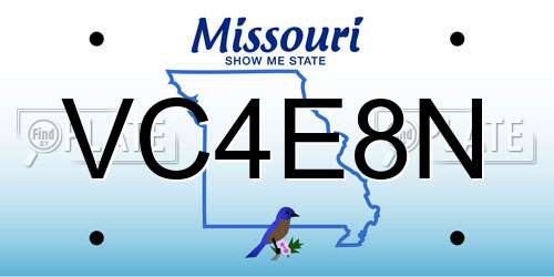 VC4E8N Missouri License Plate