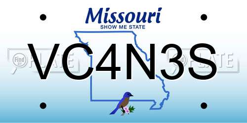 VC4N3S Missouri License Plate