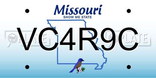 VC4R9C Missouri License Plate